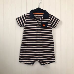 Carters Baby Boy Striped Polo Romper